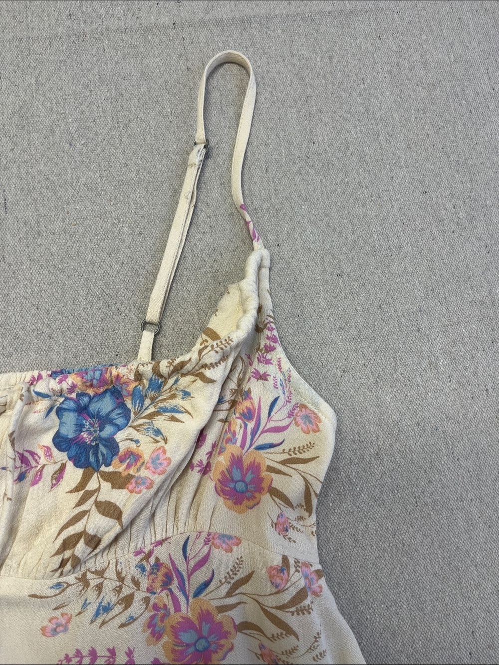 Lucky Brand Floral Midi Dress XS Boho Sleeveless Adjustable Straps - Picture 5 of 16